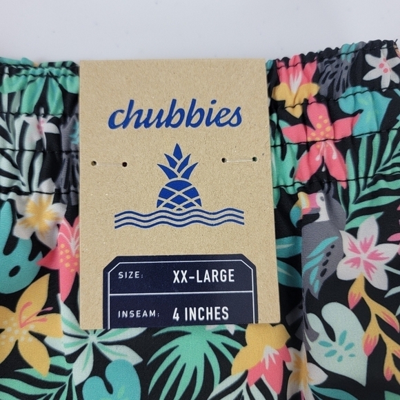 Chubbies The Bloomerangs Tropical Print 4" Stretch Shorts/Swim Trunks Sz XXL NEW - Picture 13 of 16